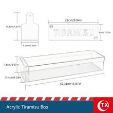 TX Transparent Acrylic Tiramisu Box, Rectangular Design With Lid, Includes Tiramisu Template And Scraper, Suitable For Cheesecake, Ladyfingers And Other Baked Goods, Essential For Holiday Parties, Birthdays, Gatherings And Home Kitchen - Multicolor - View 20