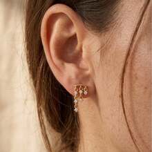1 pièce Boucle d'oreille de cartilage en argent sterling 925 avec chaîne à franges et étoile en zircone cubique, bijou cadeau pour femmes pour usage quotidien, rendez-vous, Saint-Valentin et mariage - #4 - Voir 10