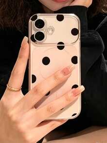 1件時尚透明手機殼，INS可愛波點圖案印花手機保護套，相容 iPhone 13/14/15/16/16 Pro Max，舒適軟殼手機保護殼，相容 iPhone 17/17 Pro/17 Pro Max/Air，防摔防滑手機殼 - 彩色 - 查看 2