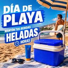 Portable Cooler 16L 25L 32L, Durable Plastic Body, Thermal Insulation, Lid With Reliable Locking Mechanism, Reinforced Handle, Compact Dimensions, Lightweight For Storing In The Car During Trips And Outdoor Activities - 藍色 - 查看 3