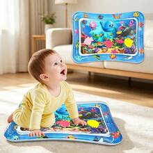 OBOVAY 1pc Multicolor Square Dolphin Inflatable Water Mat For Baby, Suitable For Play Mat, Early Education Activity Crawling Mat, Fun Game Birthday Gift - Multicolor - View 8