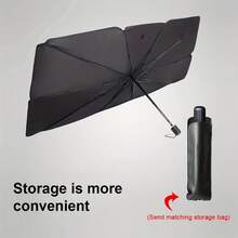 1PC Car Windshield Sunshade, Foldable Car Umbrella For, Uv-Resistant Front Window (Heat Protection) Windshield Cover Clip - A - View 6