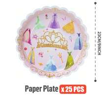Set Peralatan Makan Pesta Ulang Tahun Putri 100/55/25/10pcs, Piring Kertas Sekali Pakai 7/9 Inci Tema Putri untuk Dekorasi Pesta Ulang Tahun, Gelas Kertas Sekali Pakai dan Serbet, Cocok untuk Pesta, Set Peralatan Makan Dongeng Manis, Piring Dessert, Serbet, dan Gelas. - MultiWarna - View 10