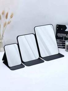 This Portable Foldable Makeup Mirror Is Made Of PU Leather, Suitable As A Gift, Travel Essential Or Daily Makeup Accessory. It Is An Excellent Birthday Gift, Mirror, Travel Essential, Holiday Essential, Room Decor Gift Or Back To School Gift. - Multicolor - View 6