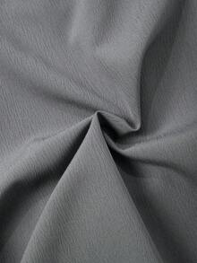 1 Unidad Pantalones Hombre Texturizados Color Sólido Corte  Holgado, Ligeros Transpirables Multiestación, Ideal Uso Diario, Playa, Running y Golf Estilo Vacacional - Gris Oscuro - Ver 6