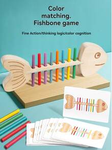 Montessori Fish Bone Early Education Kindergarten Educational Toy Color Recognition Matching Fine Motor Skills Training Teaching Aid Children Concentration Early Learning Toy - Multicolor - View 6