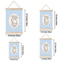 1pc Blue Creative Fun Bathroom Wall Art Cute Cat Pattern Canvas Print | Minimalist Playful Animal Decor, Suitable For Bedroom, Living Room Or Office Home Decor, "Welcome To The Bathroom" Poster, Gift For Her, Unframed, Wooden Scroll Or Framed - Pattern 2 - View 8