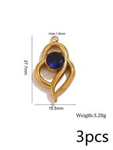 3Pcs 304 Stainless Steel 18K Gold Plated Colorful Rhinestone Marine Life Pendants DIY Handmade Jewelry Accessories/Waterproof And Fade-Resistant - Basket - View 26