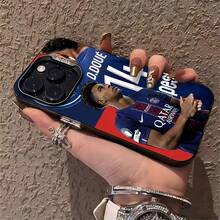 Cartel de fútbol azul Désiré Doué PSGfunda de teléfono Fundas compatibles con ,Apple,VIVO,OPPO,,, y Honor.Fabricadas en silicona TPU,ofrecen protección contra golpes y caídas. - Negro - Ver 4