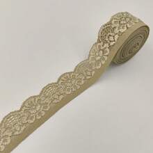 5碼 1英吋寬蕾絲彈性飾邊蕾絲緞帶 蕾絲邊裝飾 縫紉手工藝 婚禮派對裝飾 衣物內衣裝飾 蕾絲手工配件 DIY - 蕾絲花邊 - 查看 34