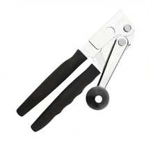 One Stainless Steel Manual Can Opener With Heavy-Duty Commercial Lever And Rubber-Coated Handle; A Durable Kitchen Tool For Easy Can Opening. - Black - View 2