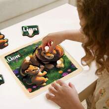Wooden Traffic Animal 3D Inlay Puzzle Board, Shape Matching Educational Toy For Toddlers And Young Children, Early Learning - Multicolor - View 7