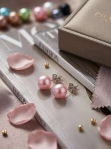 Women Stud Earrings - Pink - View 1