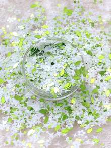 四季主題美甲亮片，雪花楓葉小花混色全息亮片，春夏秋冬 DIY 可穿戴美甲奶油膠裝飾亮片美甲飾品 - 彩色 - 查看 6