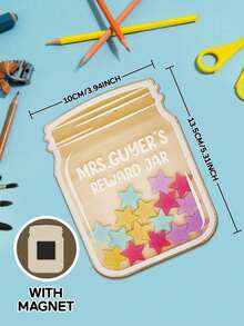 1pc Customized Star Reward Jar Board, Personalized Name Reward Chart, Magnetic Bulletin Board, Token Training Board, Habit Tracker, Goal Chart, Incentive Board, Home Storage Tool, Birthday Anniversary Graduation Gift, Home Learning Decor - Multicolor - View 6