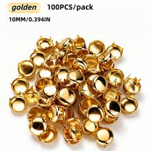 100入/包 10mm 金屬圓形四爪鉚釘 銀色皮革鉚釘 衣飾配件 包包 DIY - 多色 - 查看 13