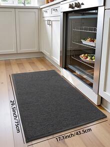 1 pieza de material de poliéster, estilo moderno minimalista, patrón tejido de moda, antideslizante, fácil de limpiar, reconfortante para los pies, alivio del estrés, resistente al desgaste, impermeable, adecuado para la cocina, engrosado - Gris Oscuro - Ver 10