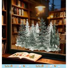 1pc Christmas Themed Window Sticker, Christmas Tree And Snowflake Pattern, Self-Adhesive Decorative Sticker, Exquisite Design, Suitable For Bedroom And Home Decor, Applicable To Smooth Surfaces, New Year Gift - View 4