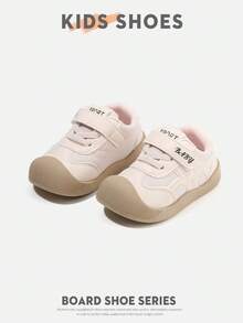 1 Pair Toddler Low-Top Single Hook & Loop Flat Sole Korean Style Kids Sneakers For Daily Wear And Outings [Select By Actual Cm Insole Length] - Pink - View 3