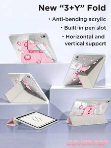 Pink Pixel Monster Tablet Protective Case Compatible With IPad 9.7/10.2/10.5/10.9/12.9/Pro 11, 10th Gen, 11(A16)2025(11 Inch), Suitable For Samsung Galaxy Tab S6 Lite 10.4 Inch, Suitable For Kindle Paperwhite 12th Gen 2024, Kindle (11th Gen-2024 Release), Shockproof, Stand/Auto Wake/Sleep, Y-Fold Tablet Cover, Multiple Viewing Angles, Party Birthday Gift, Highly Attractive Aesthetic Gift - Multicolor - View 6