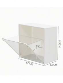4/3/2/1 Compartment Wall-Mounted Cotton Swab Storage Box, Bathroom Wall-Mounted Flip Cover No-Drill Storage Box, Cosmetic Storage Box, Jewelry Storage Box, Plastic Storage Rack For Organizing And Storing Cotton Swabs, Bathroom Supplies, Bedroom Supplies - Multicolor - View 7