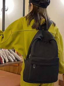 Fashion Solid Color Backpack, Multi-Functional Large Capacity Casual Commute Backpack (Unisex/Student Suitable) With Laptop Compartment, Back To School Essential - Multicolor - View 8