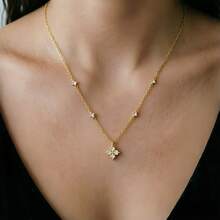 S925 Sterling Silver Necklace, Fresh Minimalist Flower Pendant, Delicate Women's Collarbone Chain Jewelry, Holiday Valentine's Day Gift - Nano Coating 1500um - View 9