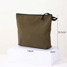 1pcs Waterproof Storage Bag For Tool Foldable Outdoor Travel Wash Bag Portable ID Bag File Bag Women Large Capacity Cosmetic Bag - Green 30x4x20cm - View 9