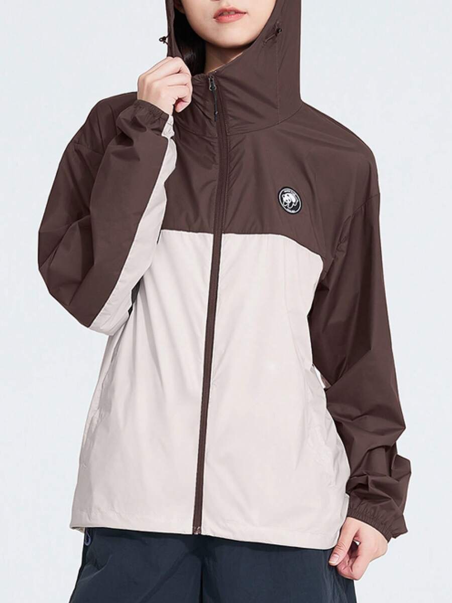 CAMEL CROWN 女款戶外寬帽簷防曬外套,具備UV防護、涼感透氣連帽防曬功能 - 橡木灰法式棕 - 查看 1