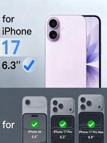 4-In-1 Set (2pcs Privacy Tempered Glass Screen Protector + 2pcs Camera Lens Protector) | Anti-Scratch Privacy Protection For Phone Screen Film | Compatible With IPhone 17 Pro Max/17 Pro/17/17 Air/16 Pro Max/16/16 Plus/15 Pro Max/15/14/13/12/11 | Birthday Holiday Phone Accessories Gift - Black - View 2