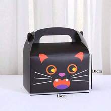 6pcs/12pcs/20pcs Mixed Orange Pink Black Green Pumpkin Halloween Paper Gift Boxes, Holiday Party Favor Boxes, Trick Or Treat Gift Packaging, Halloween Gifts, Halloween Decor, Day Of The Dead Packaging Bags, Random Color And Style - Random - View 4
