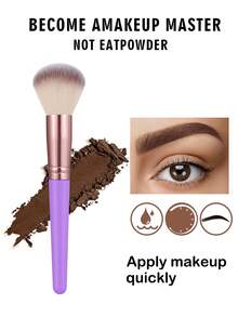 29Pcs/6pcs Purple Makeup Brush Set Rose Gold Ferrule With Multi Size Triangle Velvet Powder Puff Mini Beauty Sponge Dry Wet Dual Use Cosmetic Tools For Foundation Blush Eyeshadow Concealer Loose Powder - Purple - View 3