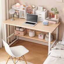 Escritorio, mesa de ordenador para dormitorio, mesa de juegos, mesa blanca, mesa de ordenador para casa, mesa de maquillaje para niñas, mesa sencilla para estudiantes - Mesa mejorada de 100 cm | Color madera silvestre - Ver 1
