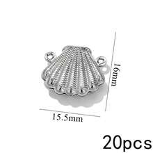 20Pcs Double Hole Link Connectors, 18K Gold Plated Stainless Steel Tarnish Resistant Heart Star Shell Moon Shape Charms For DIY Jewelry Making - Double Hanging Connector - View 32