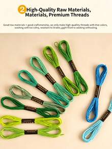 Juego de hilo de bordado arcoíris premium con tijeras, 50/100 colores de hilo para punto de cruz, hilo para costura a mano DIY, kit de inicio ideal para principiantes de bordado - Varios estilos - Ver 4