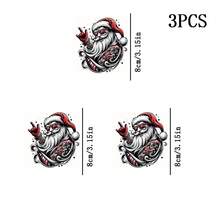 1pc/2pcs/3pcs Christmas Santa Claus Pattern Heat Transfer Stickers DIY Iron-On Applique For T-Shirt Making, Pillow Decoration, Multi-Color Durable Washable Plastic DIY Stickers Suitable For Backpack, Cushion, Pants, Sofa Cover, Waterproof Fade-Resistant T-Shirt Printing Stickers - Multicolor - View 3