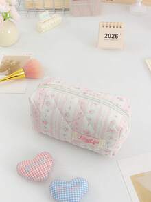 1件/套粉色花卉化妝包,女孩化妝包套裝,化妝品收納包,多功能收納包,可存放護膚產品 - 彩色 - 查看 9