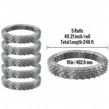 Razor Wires, 246 Ft Razor Barbed Wire, 5 Rolls Razor Wire Fencing Razor Fence, Razor Ribbon Barbed Wire Galvanized Razor Wire Fence, Rolls Razor For Garden - 250 Feet - View 10