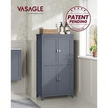 Bathroom Cabinet, Bathroom Cupboard, Kitchen Cabinet, With 4 Doors, Adjustable Shelves, 30 X 60 X 110 Cm, White MBBC552P31 - 米色 - 查看 4