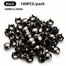100入/包 10mm 金屬圓形四爪鉚釘 銀色皮革鉚釘 衣飾配件 包包 DIY - 多色 - 查看 11