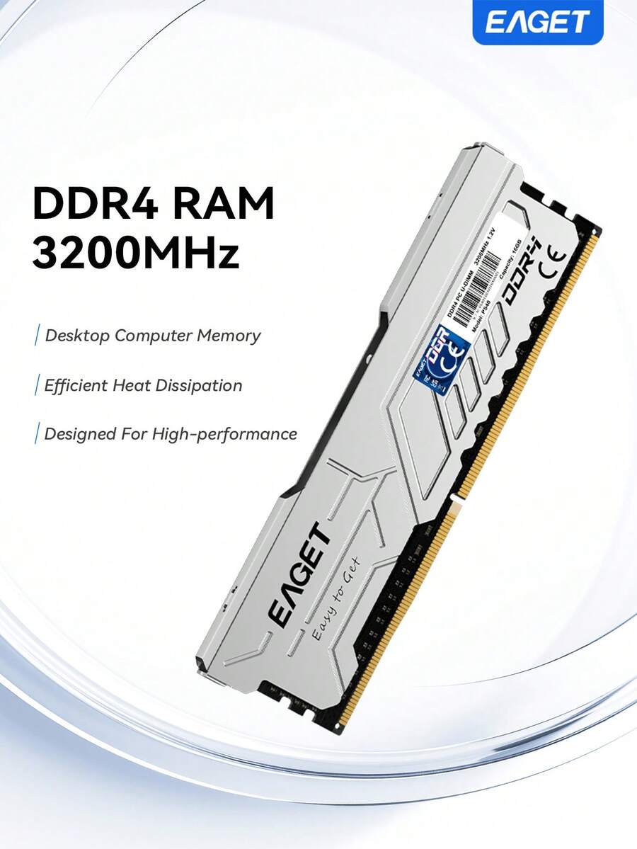3200MHz DDR4 Desktop Gaming RAM Aluminum Alloy Heat Sink Memory 8GB 16GB For AMD Desktop PC Low Latency Efficient Heat Dissipation - 查看 1