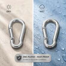 1/3 buah Gantungan Kunci Luar Ruangan 80mm Kait Pengunci Pegas Carabiner Gantungan Kunci Tahan Lama untuk Berkemah dan Bepergian - A - View 4