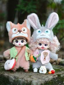 Lolita Fen Fox & Rabbit Cute Animal Series - Movable BJD Figure (Non-Plush Filled), Posable Figure, Cute Design, Suitable For Desk Decor And Backpack Charm - Multicolor - View 5