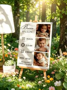 Custom Photo & Text Canvas Print Poster, Personalized Name & Text, Meaningful Personalized Gift, Newborn Gift, Baby Girl Gift, Baby Boy Gift, New Parents Gift, Keepsake, Canvas Print Artwork With Your Name, Suitable For Bedroom, Living Room, Nursery, Friends, Photos, Framed Wall Art, Christmas Gift, Family Gift, Birthday Gift, Back To School Gift For Friends And Family - Multicolor - View 4