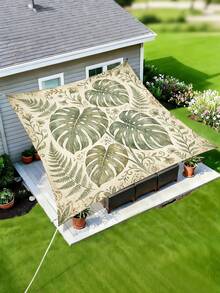 1pc Plant Leaf Floral Print Design Sunshade Awning, Outdoor Shade Cloth And Canopy, 2D Flat Printed Tent, Washable, Suitable For Garden, Camping, Beach, Yard, Poolside And More, Poles Not Included - Multicolor - View 20