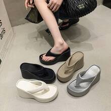 Women Wedges & Platform - Black Leather - View 3