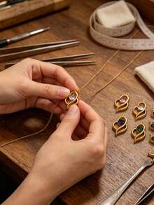 3Pcs 304 Stainless Steel 18K Gold Plated Colorful Rhinestone Marine Life Pendants DIY Handmade Jewelry Accessories/Waterproof And Fade-Resistant - Basket - View 3
