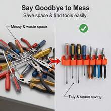 1/2pcs Wall-Mounted Tool Storage Rack - Metal Garage Tool Rack For Screwdrivers And Pliers - Space-Saving Workshop Tool Storage Rack (7 Holes/10 Holes Including 2/4 Screws) - Multicolor - View 6