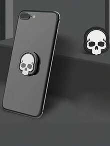 1 pieza Soporte de anillo para teléfono con diseño creativo de calavera de Halloween, rotación de 360 grados, aleación de zinc, soporte de anillo multifuncional, conveniente de usar y transportar. - Multicolor - Ver 4