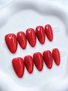Zysa 10pcs Handmade Nails Press On Nails Short Nails For Summer Vacation Graduation Party - Multicolor - View 2